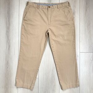 Brooks Brothers Clark Fit Khaki Chino Pants W40 L32 Stretch Flat Front 38x27 mea